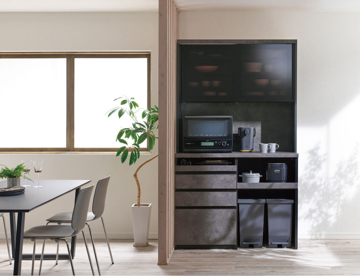 JN 食器棚 高さ206.8cm 下台オープンタイプ