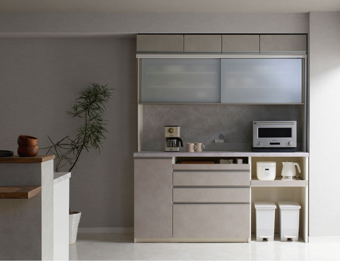 JN 食器棚 高さ197.8cm 下台オープンタイプ