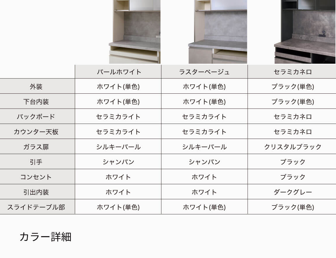 JN 食器棚 高さ206.8cm 下台引出タイプ