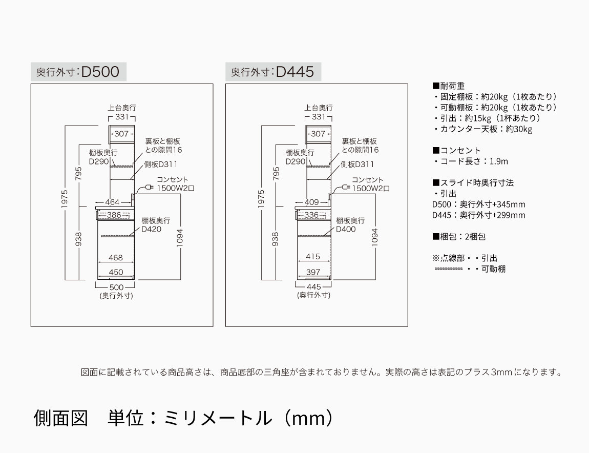 JN キッチンキャビネット 高さ197.8cmタイプ