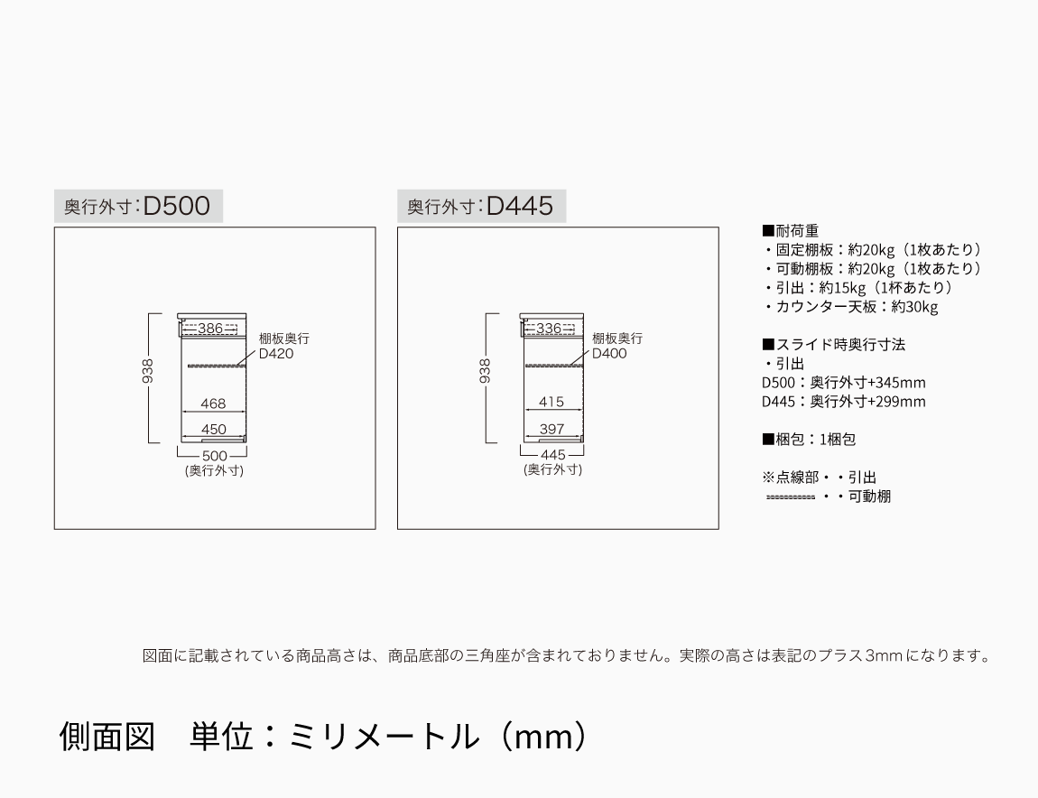 JN キャビネットカウンター 下台オープンタイプ