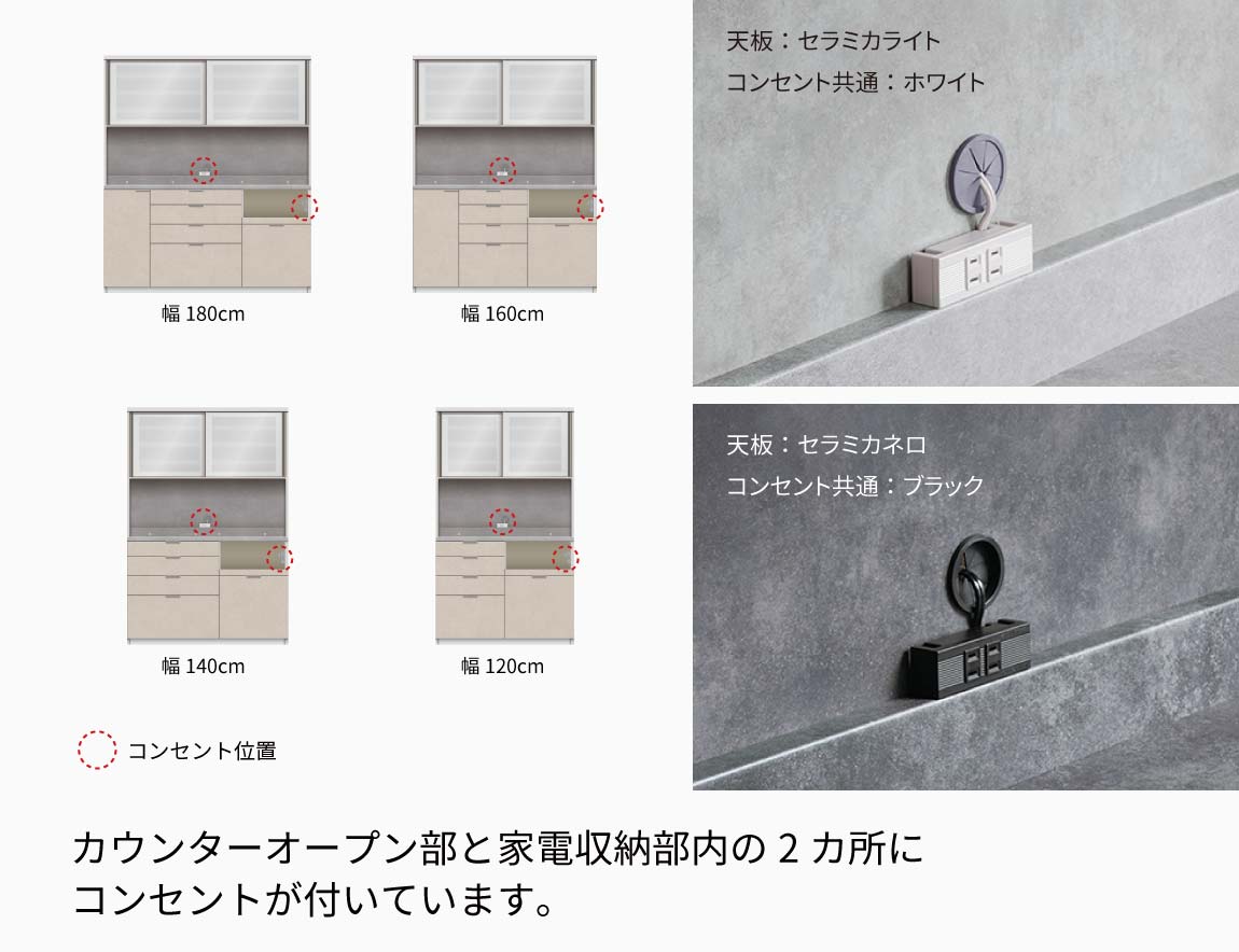 RU 食器棚 高さ206.8cm 下台引出タイプ