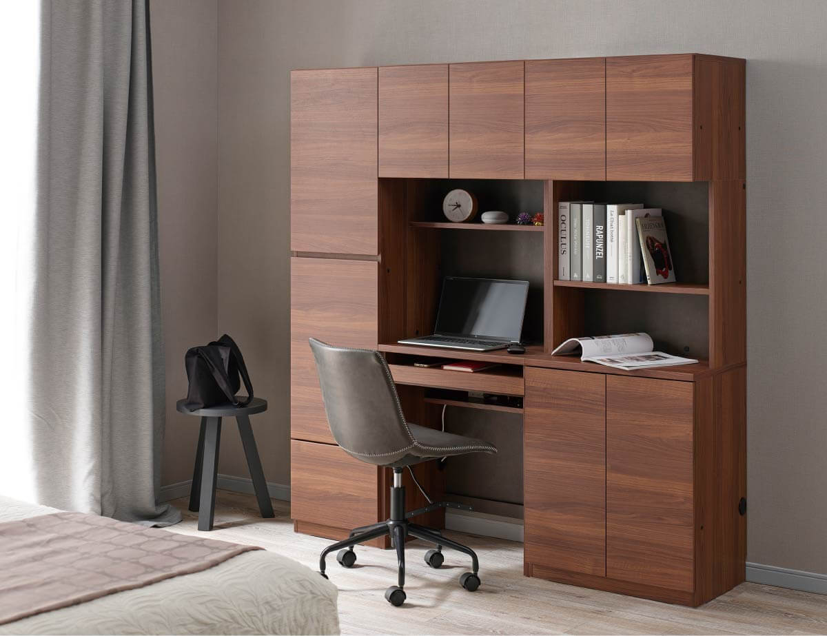 WS 壁面収納デスク Case011(幅160cm)