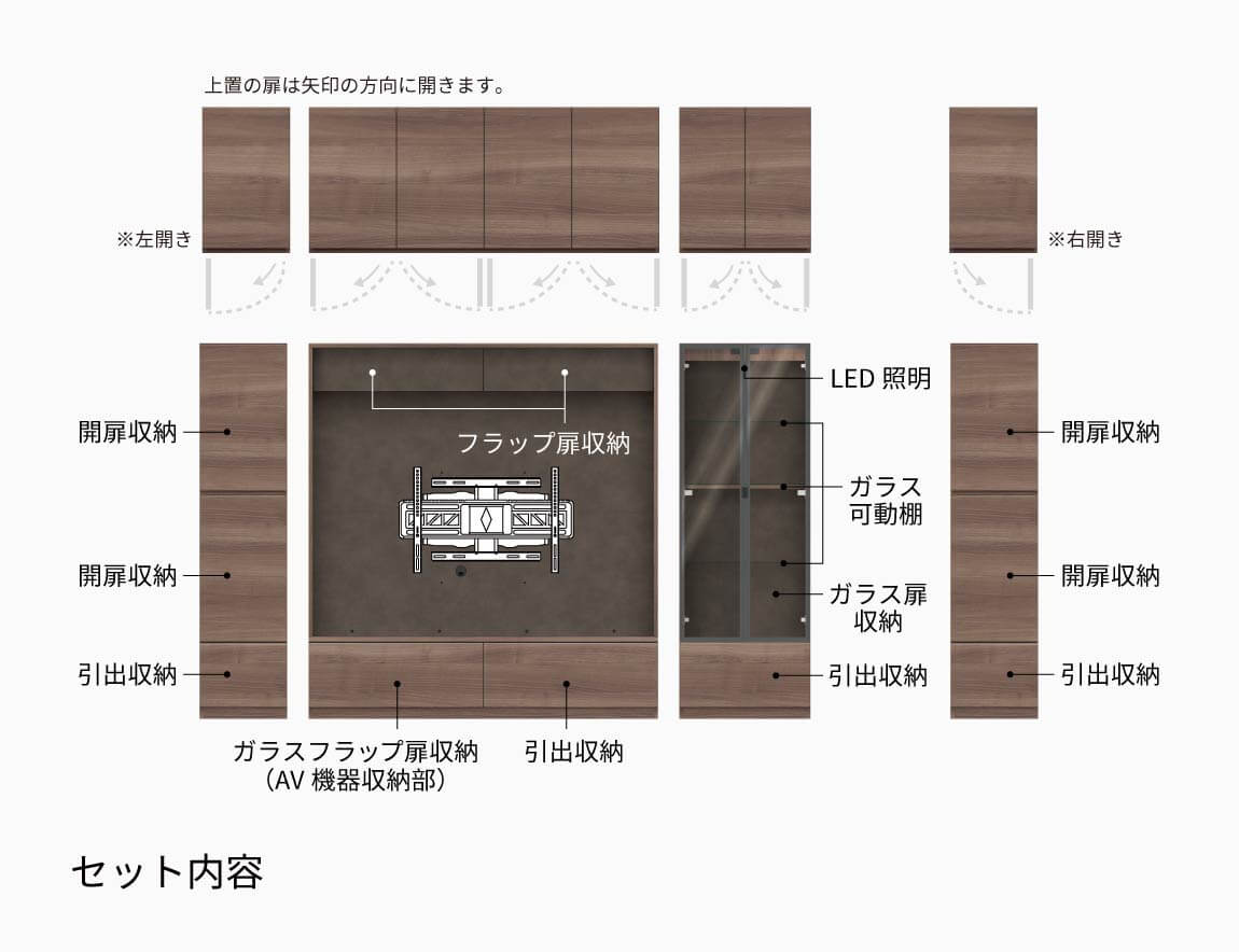 WS 壁面収納テレビボード Case004（幅300cm）