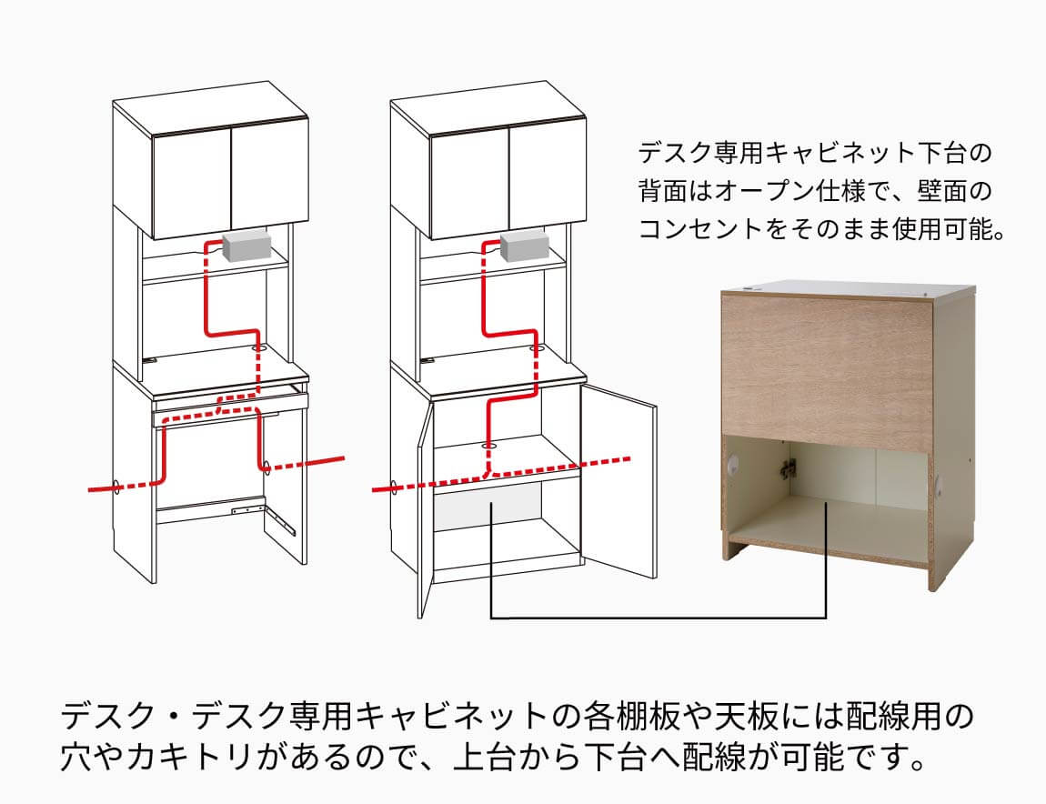 WS 壁面収納デスク Case008（幅240cm）