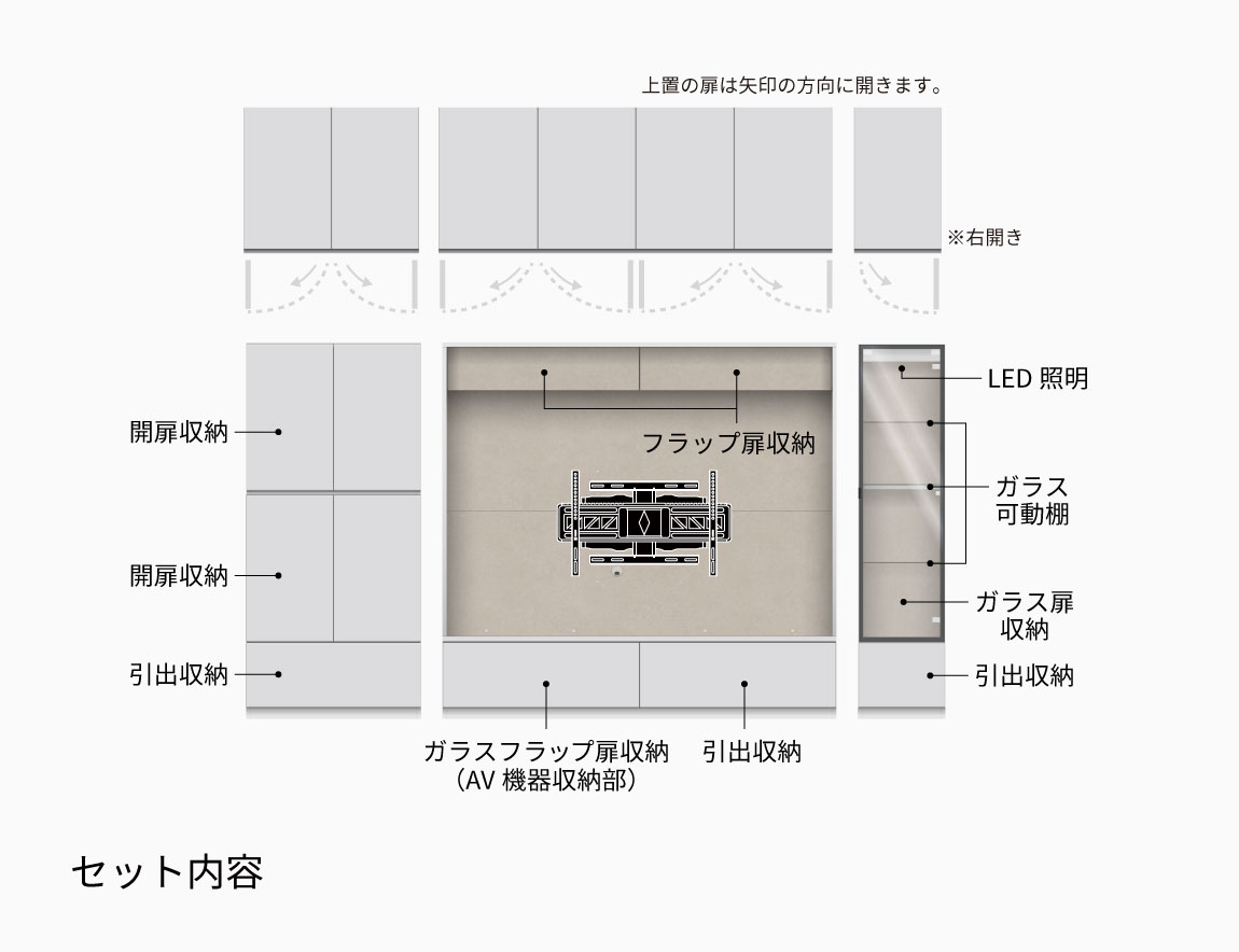 WS 壁面収納テレビボード Case001(幅300cm)