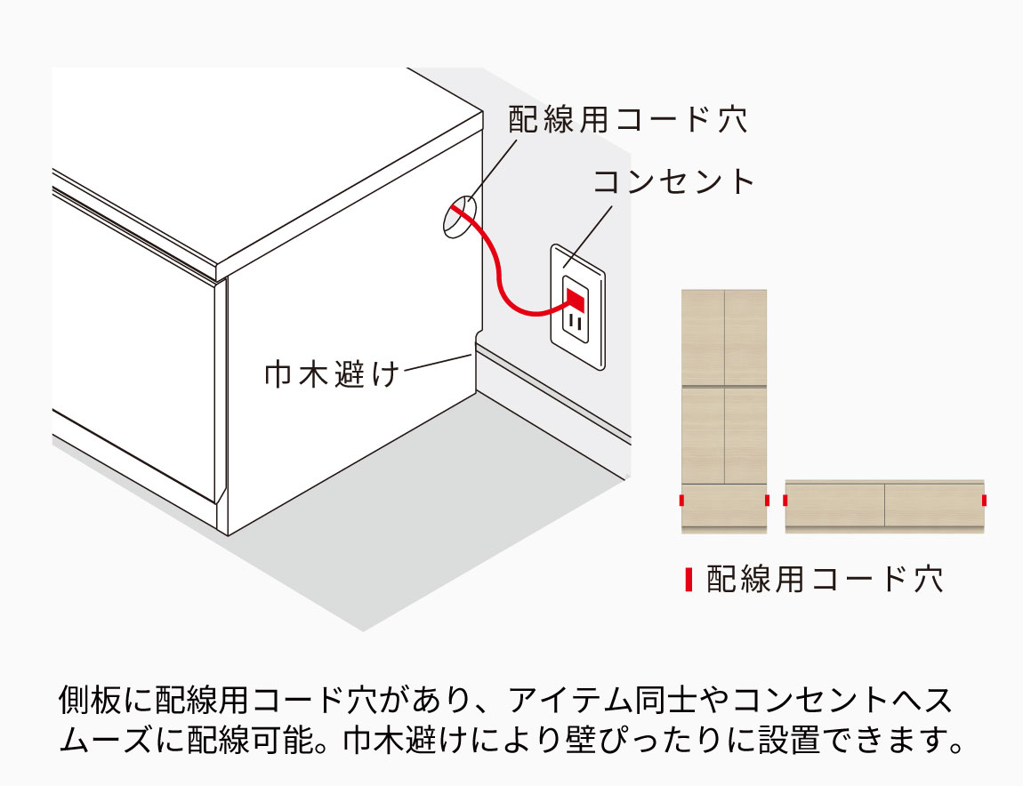 WS 壁面収納テレビボード Case006（幅260cm）