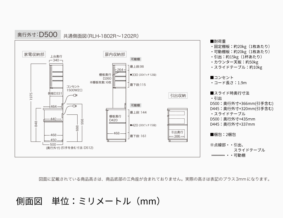 RL 食器棚 高さ197.8cm 下台オープンタイプ