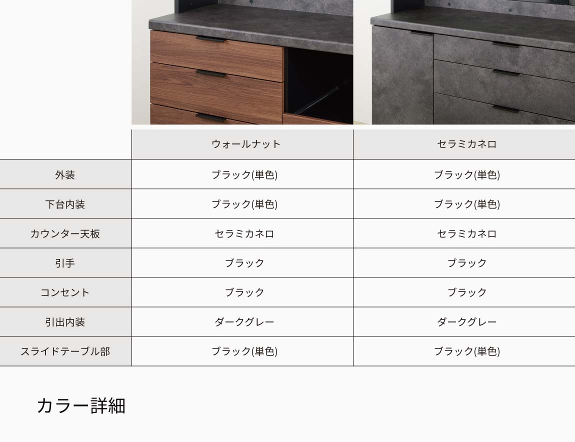 RL キッチンカウンター 下台引出タイプ