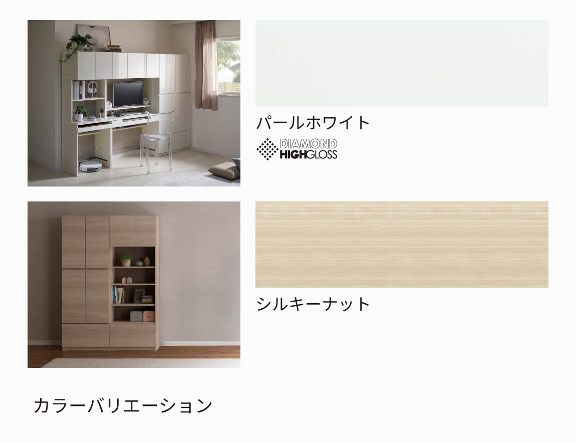 WS 壁面収納デスク Case011(幅160cm)