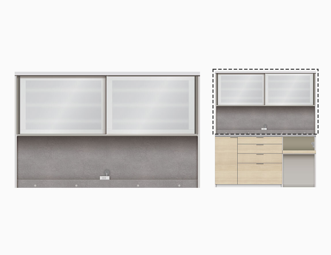 食器棚　上台のみ（RUH-S1802R上台のみ　カラー：シルキーナット）