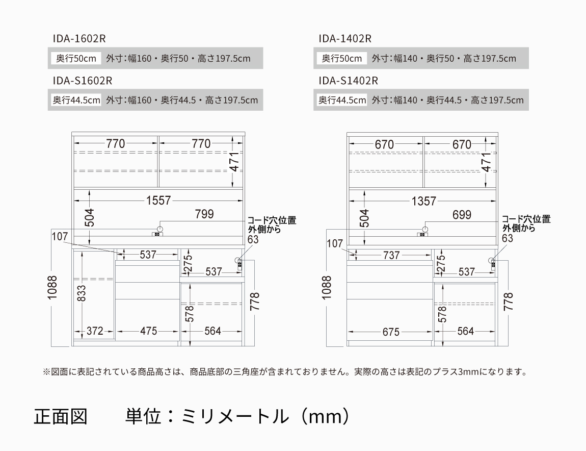 ID 食器棚 下台オープンタイプ