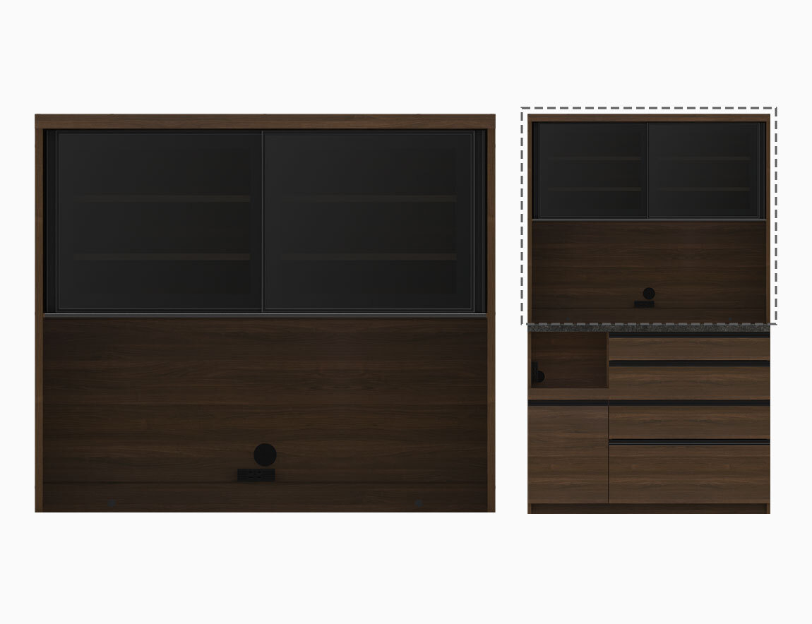 食器棚　上台のみ（ECA-1200R上台のみ　カラー：ウォールナット）