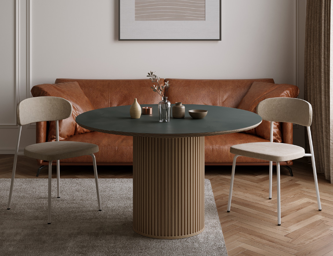 ラウンドダイニングセット Case013