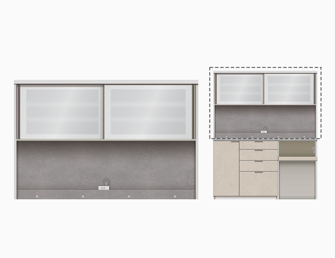 食器棚　上台のみ（RU-S1602R上台のみ　カラー：ラスターベージュ）