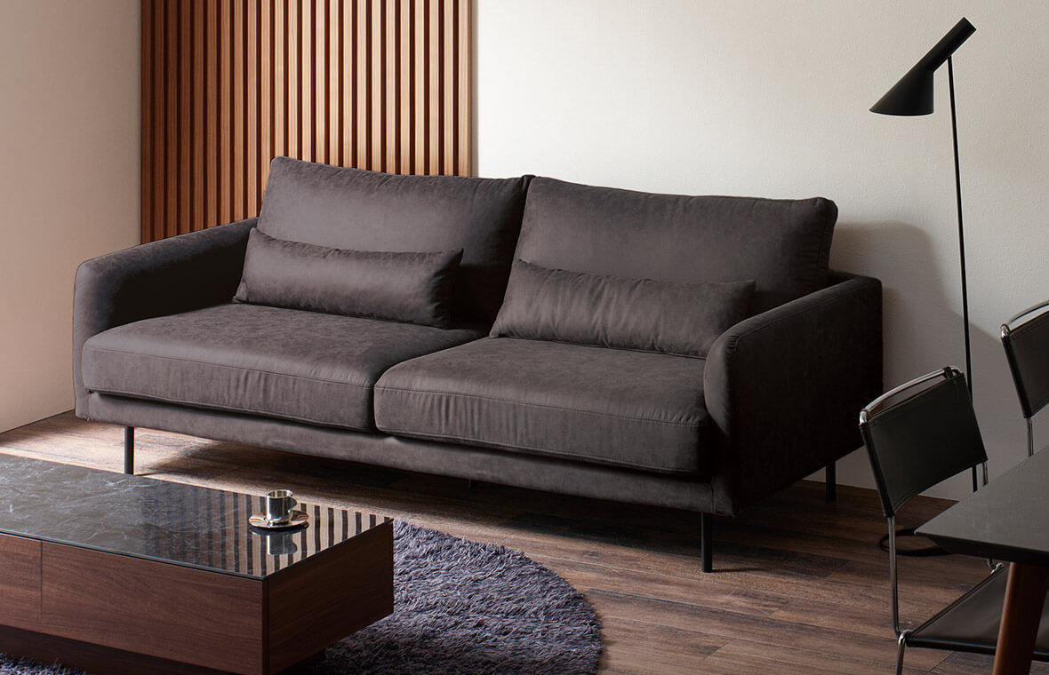 CYシリーズ ソファカラーバリエーション:ブラック / 3Pソファ(幅201cm)