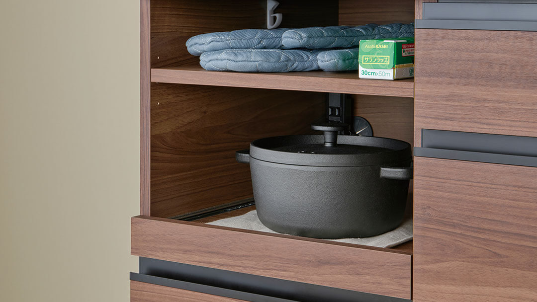 フレキシブルに使える家電収納スペース