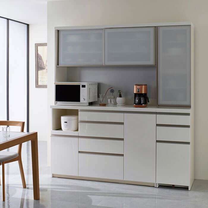 EC 食器棚 パールホワイト