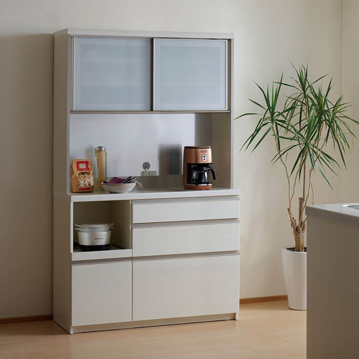 EM 食器棚 パールホワイト