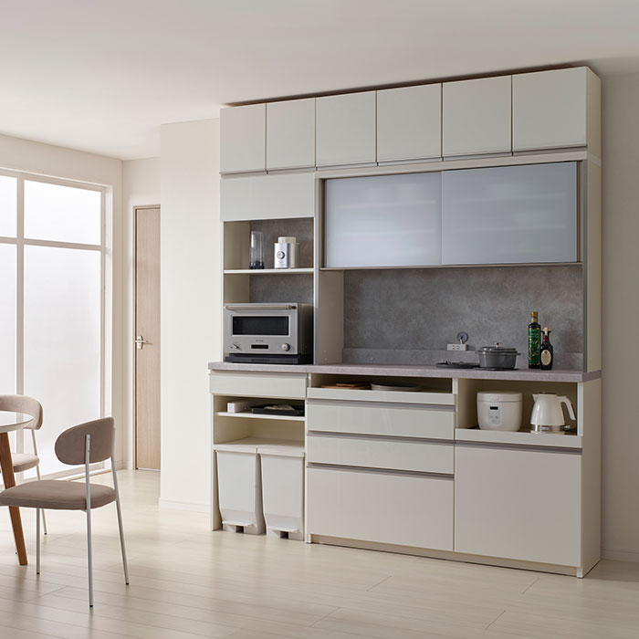 JN 食器棚 パールホワイト