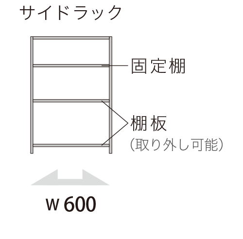 LC キッチンカウンター 下台 サイドラック