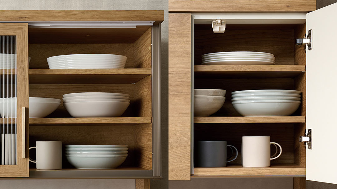 引き戸、開き戸ともにソフトクローズ仕様