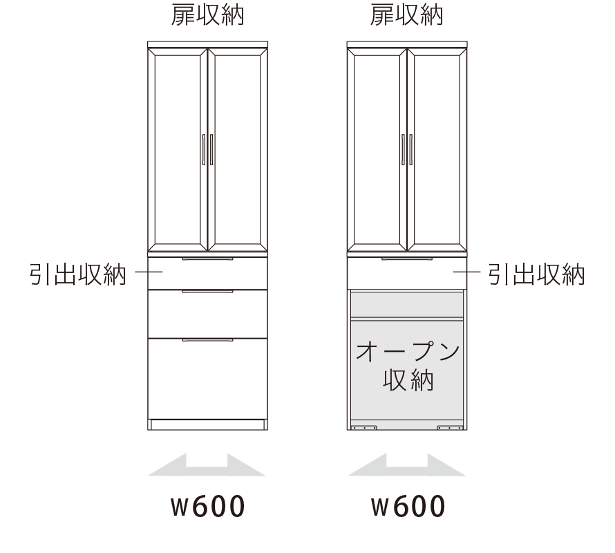 NW 食器棚 サイドアイテム 上台扉収納タイプ