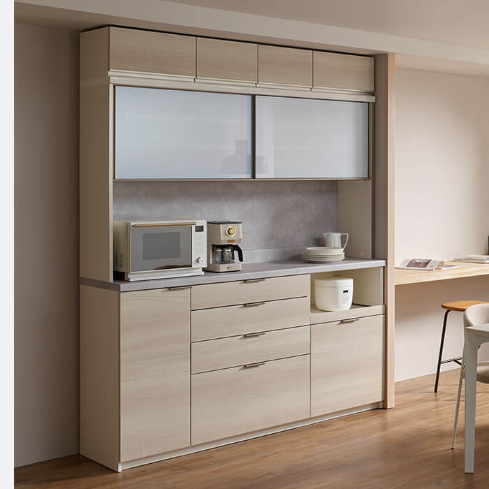 RU 食器棚 シルキーナット