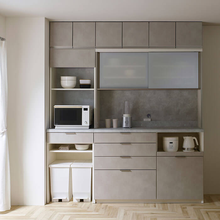 RU 食器棚 ラスターベージュ