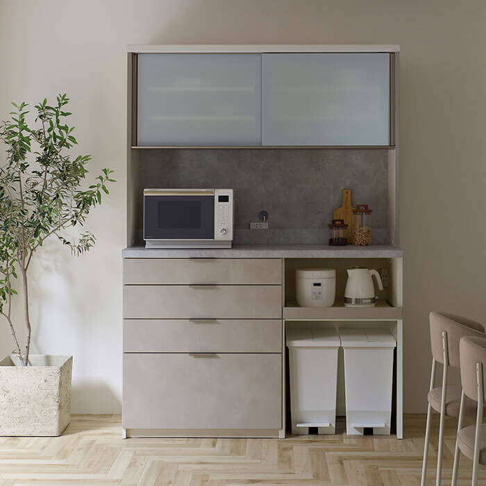 RU 食器棚 ラスターベージュ