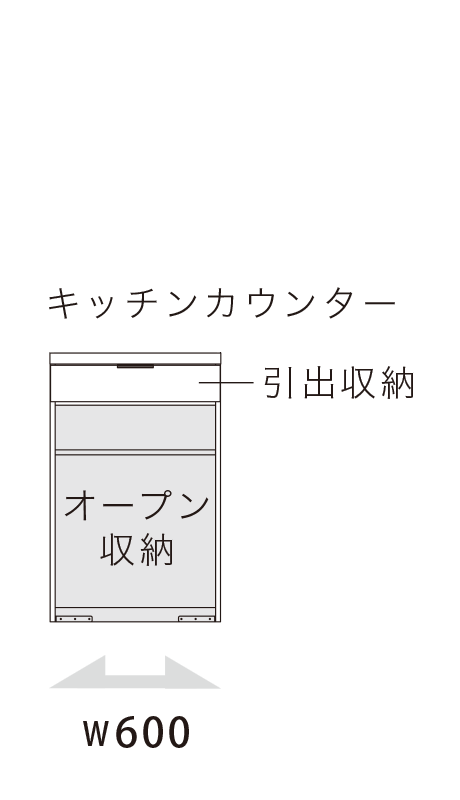 RU キッチンカウンター サイドキャビネット