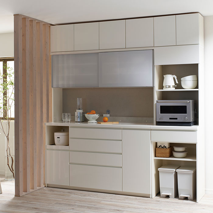 YS 食器棚 パールホワイト