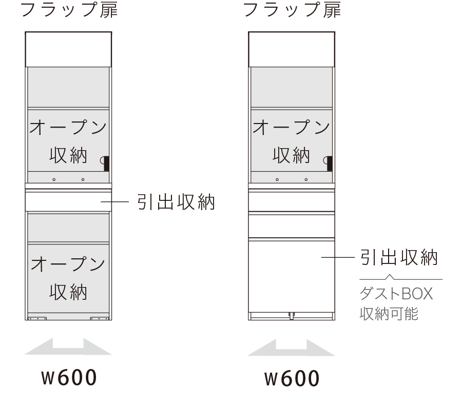 YS 食器棚 サイドアイテム 下台オープンタイプ/下台引出収納タイプ