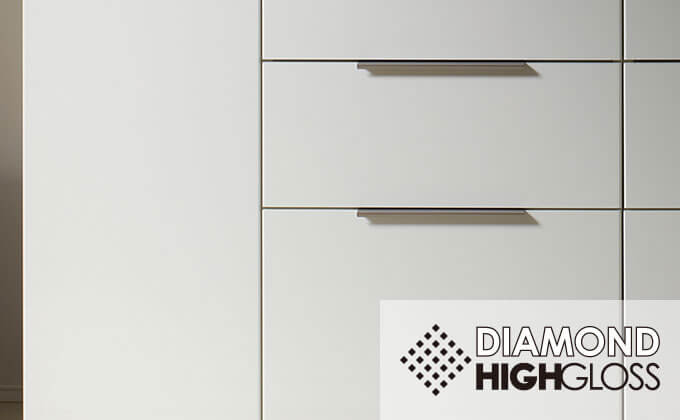 LC キッチンカウンター パールホワイト：ダイヤモンドハイグロス