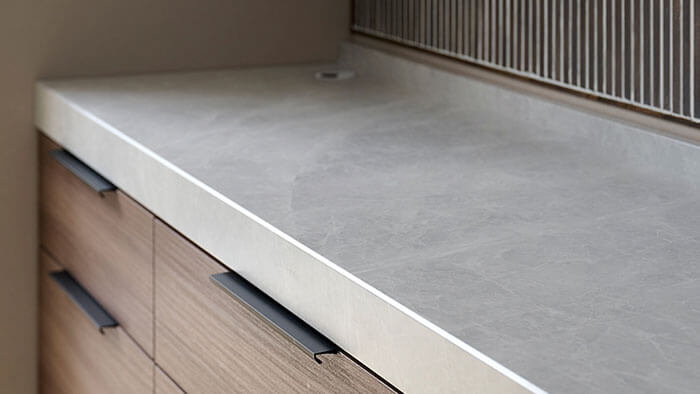 LC キッチンカウンター：石目柄のカウンター天板