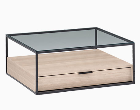 IR リビングテーブル（ガラス天板 BOX付）