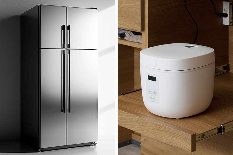 食器棚と家電の色を合わせる