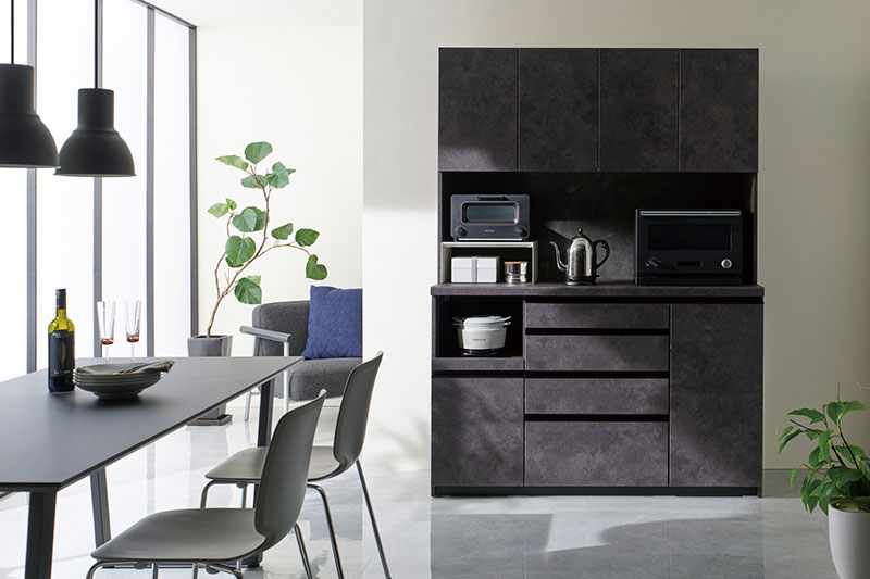 Pamounaの黒系食器棚：ECシリーズ／セラミカネロ