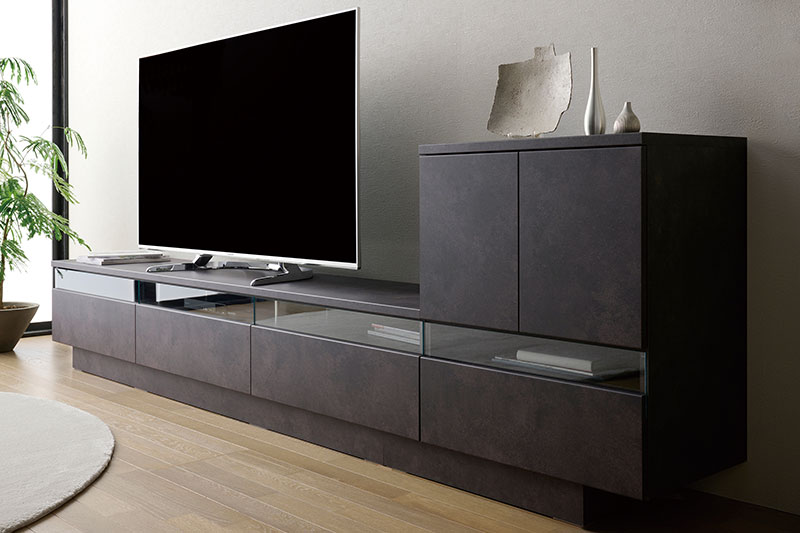 安定感があり、地震時の揺れに強い脚なしのテレビ台