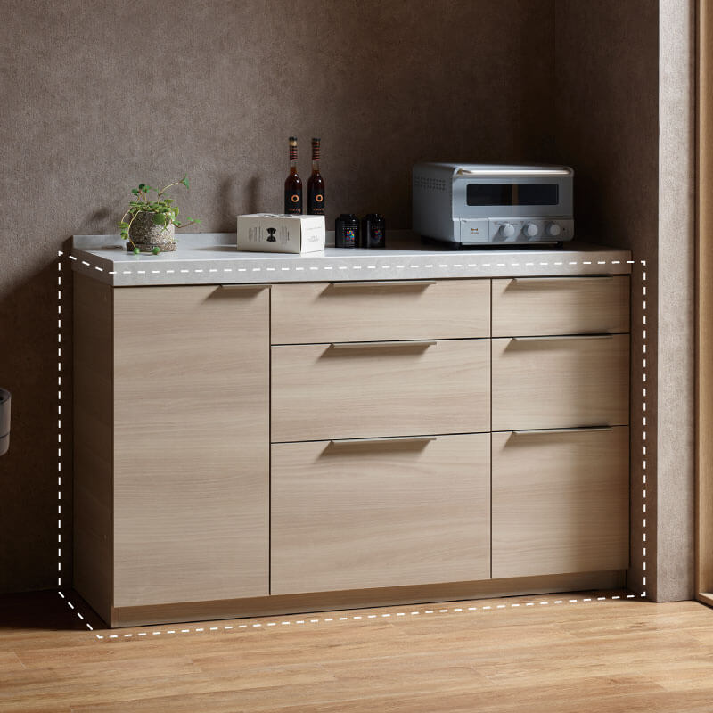 LCの引き出し収納＋扉収納下台