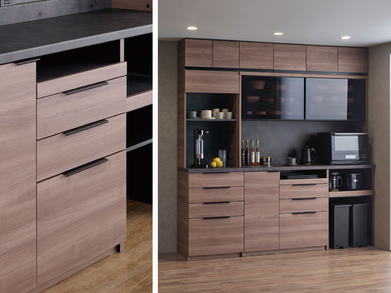 グレイッシュナットのID食器棚