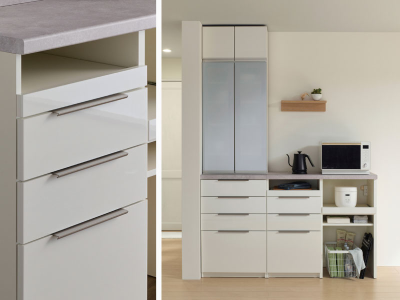 パールホワイトのID食器棚