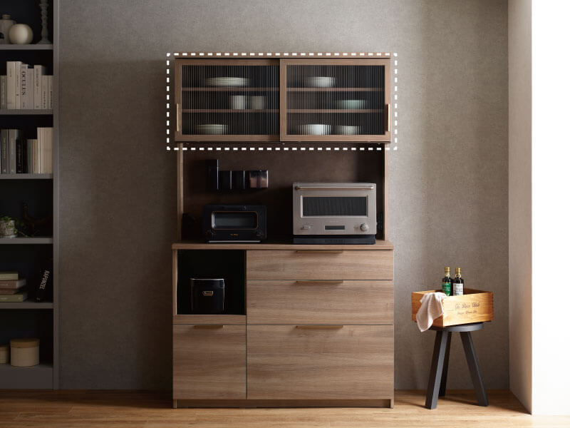 NWのスライドドアタイプ食器棚