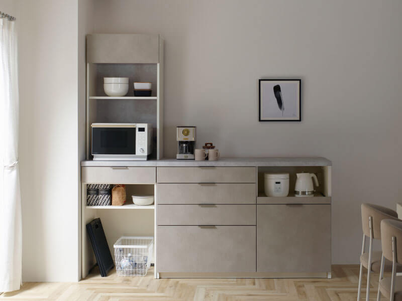 RUの1400幅食器棚（下台）＋家電タワー