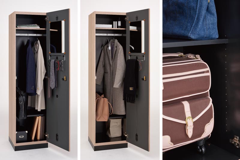 衣類やキャリーケースも収納可能な縦長タイプのロッカー