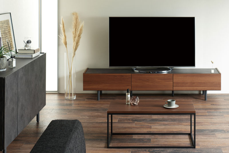 WVテレビボード(ロータイプ)を使ったリビングレイアウト